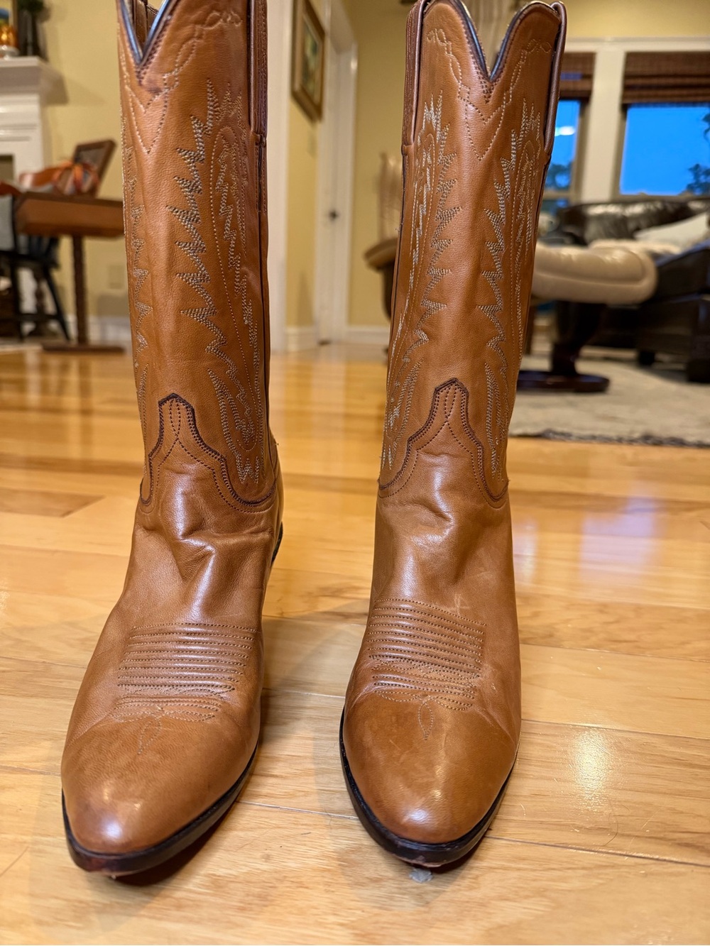 Lucchese Handmade Tan Leather Western Cowboy Boots Women’s Size 7A H3430 - Picture 6 of 16